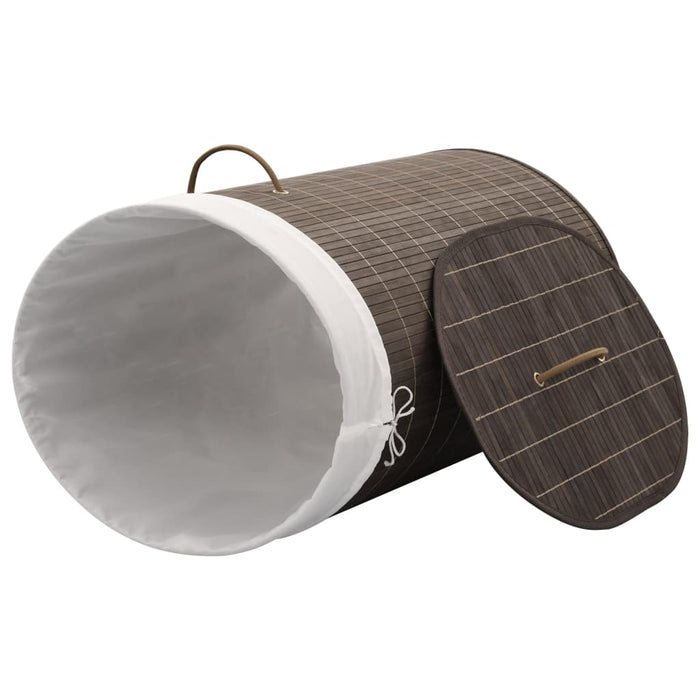 Coș de rufe din bambus, oval, maro închis - WALTI WALTI