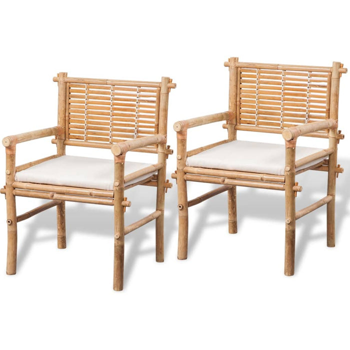 Set mobilier bistro cu perne, 3 piese, bambus - WALTI WALTI