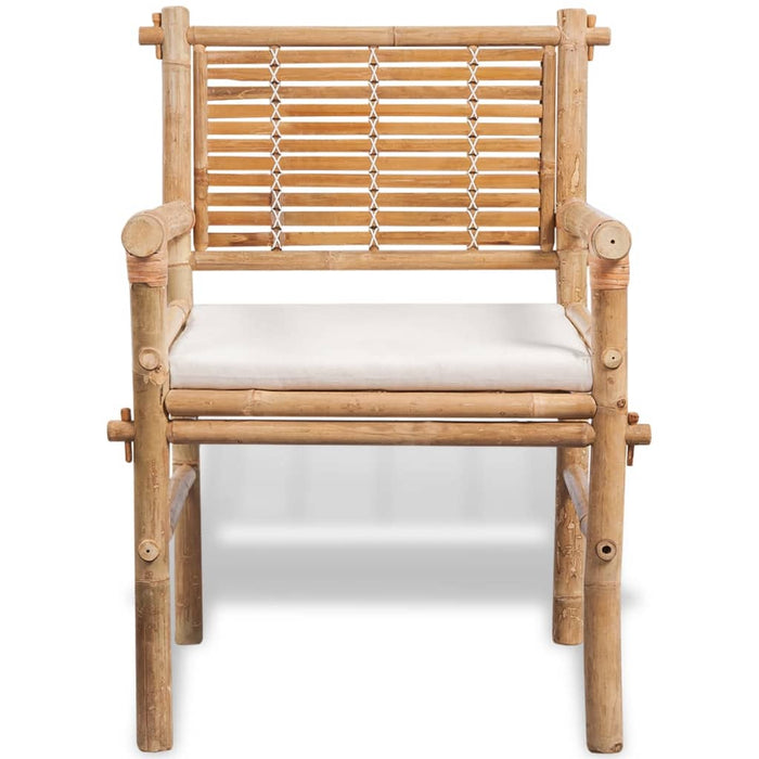 Set mobilier bistro cu perne, 3 piese, bambus - WALTI WALTI