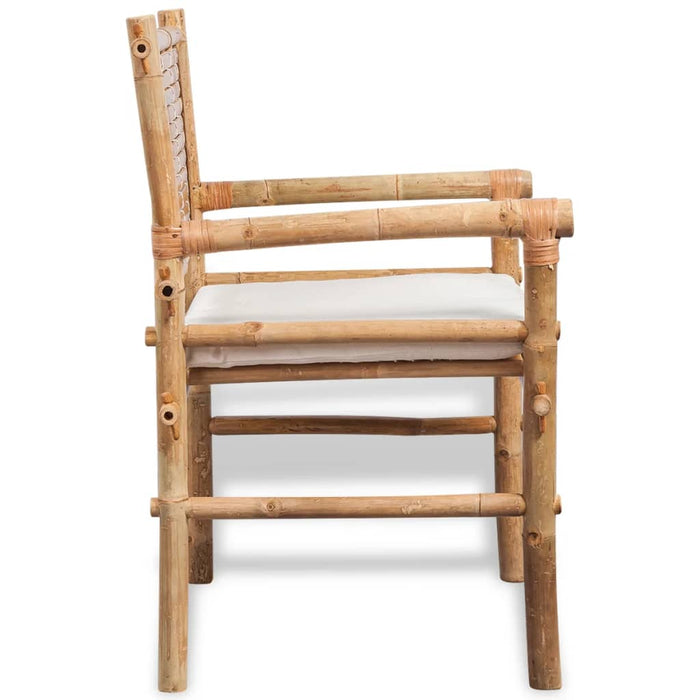 Set mobilier bistro cu perne, 3 piese, bambus - WALTI WALTI