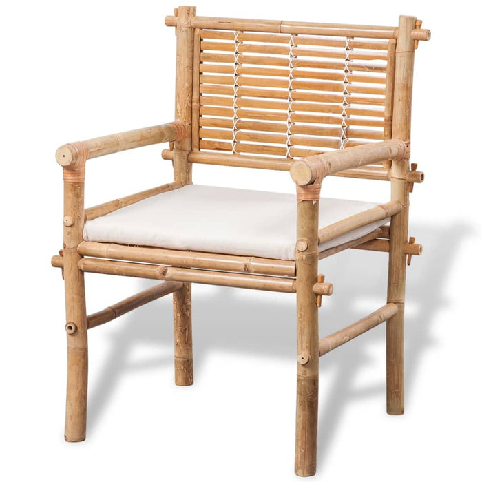 Set mobilier bistro cu perne, 3 piese, bambus - WALTI WALTI