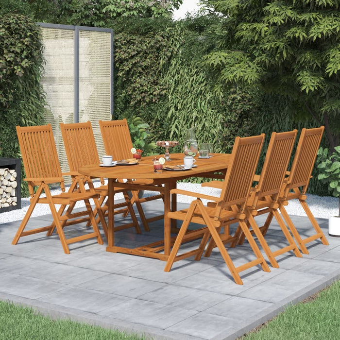 Set mobilier de exterior, 7 piese, lemn masiv de acacia, 150-200 cm WALTI