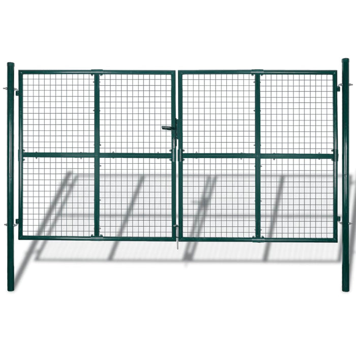 Poartă de gard cu ușă dublă, 300x150 cm, oțel vopsit în câmp electrostatic WALTI