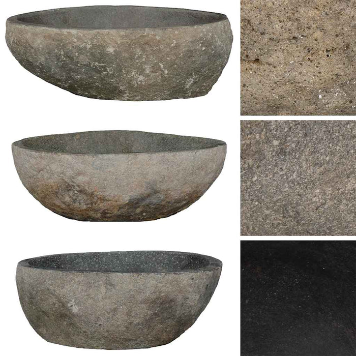Chiuvetă din piatră de râu, (29-38)x(24-31) cm, oval WALTI