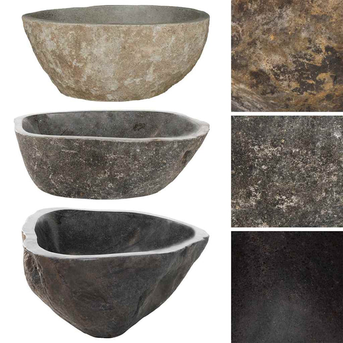 Chiuvetă din piatră de râu, (37-46)x(29-36) cm, oval WALTI