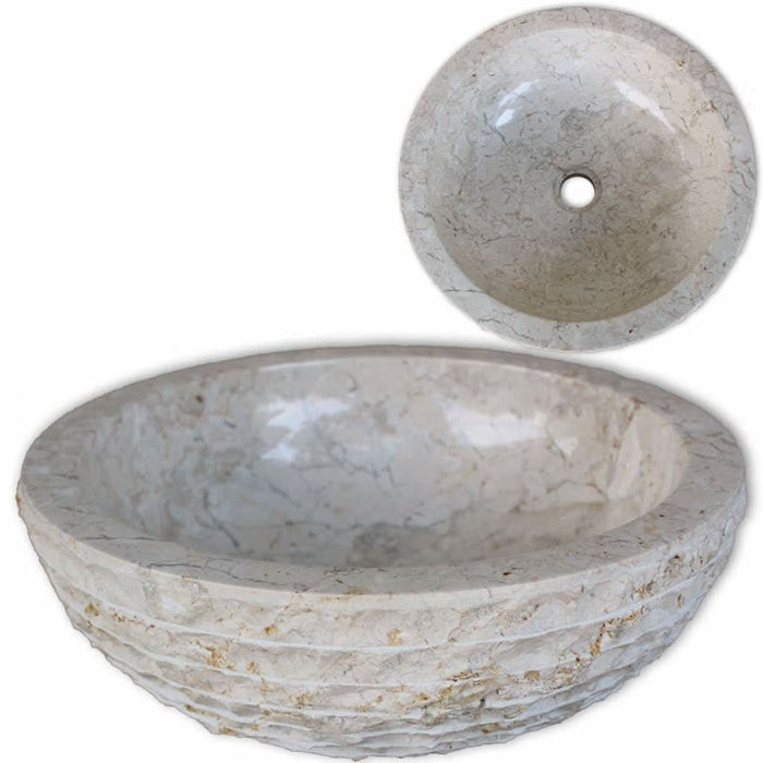 Chiuvetă, crem, 40 cm, marmură - WALTI WALTI