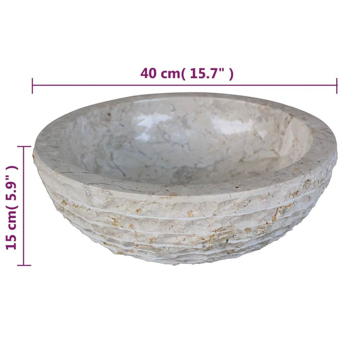 Chiuvetă, crem, 40 cm, marmură - WALTI WALTI