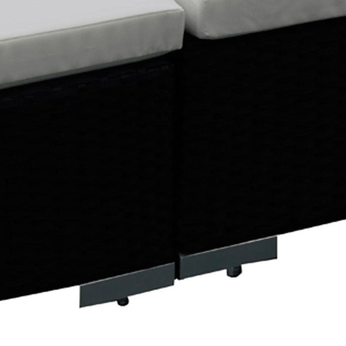 Set mobilier de grădină cu perne, 8 piese, negru, poliratan WALTI