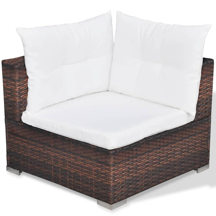 Set mobilier de grădină cu perne, 5 piese, maro, poliratan - WALTI WALTI