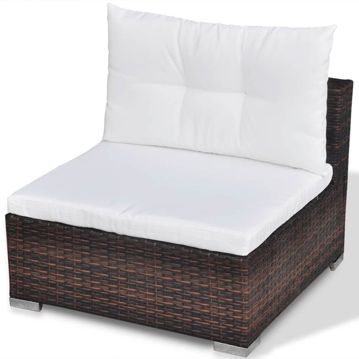 Set mobilier de grădină cu perne, 5 piese, maro, poliratan - WALTI WALTI