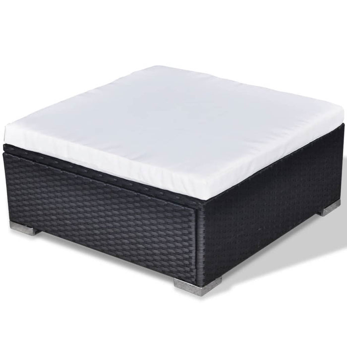 Set mobilier de grădină cu perne, 5 piese, negru, poliratan - WALTI WALTI