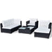Set mobilier de grădină cu perne, 6 piese, negru, poliratan - WALTI WALTI