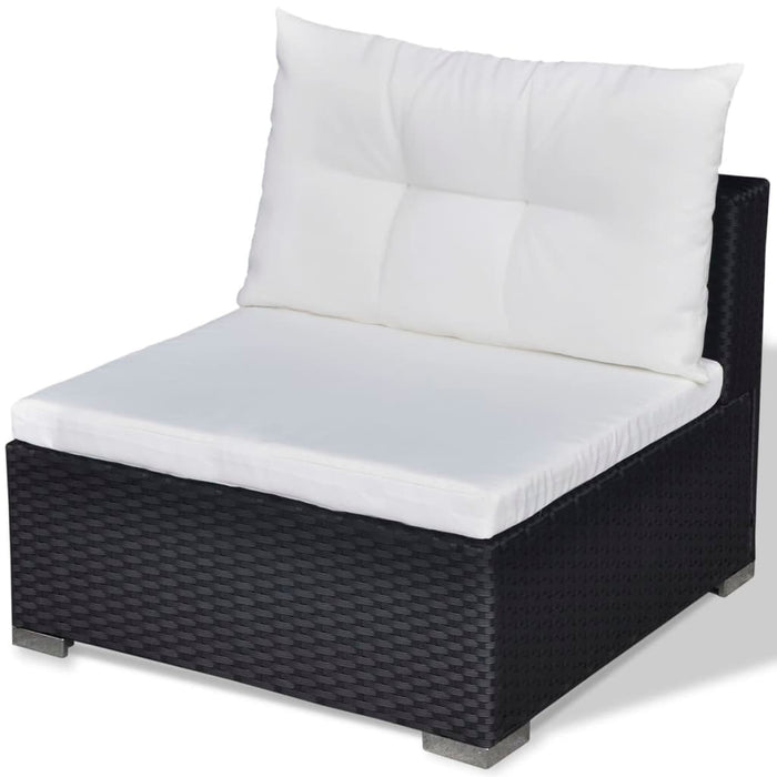Set mobilier de grădină cu perne, 6 piese, negru, poliratan - WALTI WALTI