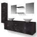 Set mobilier baie format din 9 piese cu chiuvete incluse, Negru - WALTI WALTI