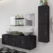 Set mobilier baie format din 9 piese cu chiuvete incluse, Negru - WALTI WALTI