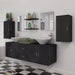 Set mobilier baie format din 9 piese cu chiuvete incluse, Negru - WALTI WALTI