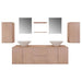 Set mobilier baie format din 9 piese cu chiuvete incluse, Bej - WALTI WALTI