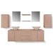 Set mobilier baie format din 9 piese cu chiuvete incluse, Bej - WALTI WALTI