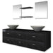 Set de mobilier de baie cu 7 piese și chiuvete incluse, negru - WALTI WALTI