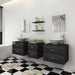 Set de mobilier de baie cu 7 piese și chiuvete incluse, negru - WALTI WALTI