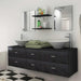 Set de mobilier de baie cu 7 piese și chiuvete incluse, negru - WALTI WALTI