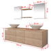 Set de mobilier de baie cu 7 piese și chiuvete incluse, bej - WALTI WALTI