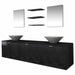 Set mobilier baie format din 8 piese cu chiuvete incluse, Negru - WALTI WALTI