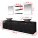 Set mobilier baie format din 8 piese cu chiuvete incluse, Negru - WALTI WALTI