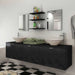 Set mobilier baie format din 8 piese cu chiuvete incluse, Negru - WALTI WALTI