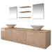 Set mobilier baie format din 8 piese cu chiuvete incluse, Bej - WALTI WALTI