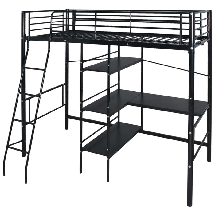 Pat cu saltea Negru 200 x 90 cm Metal - WALTI WALTI