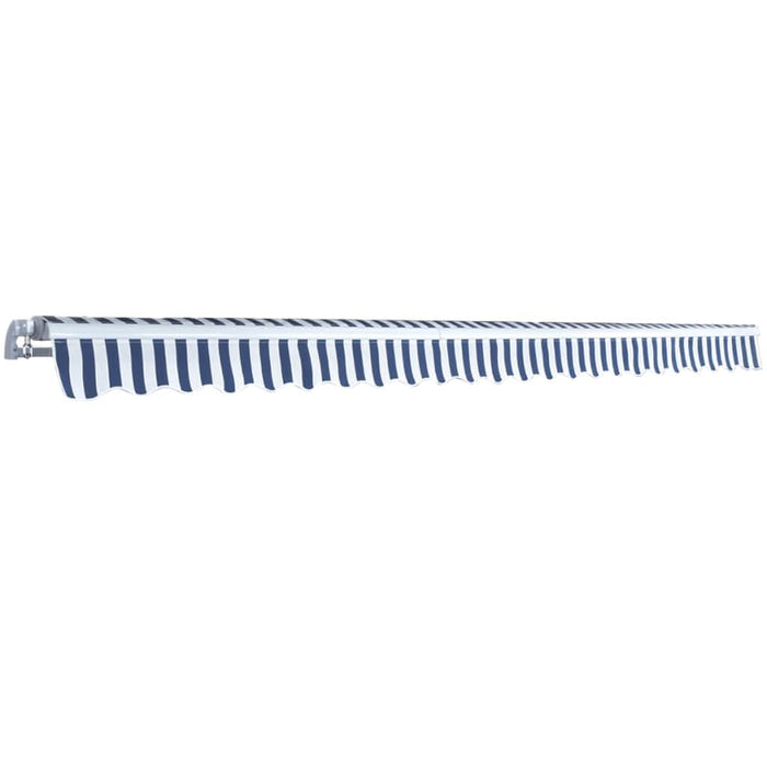 Copertină pliabilă acționată manual, 500 cm, albastru și alb - WALTI WALTI