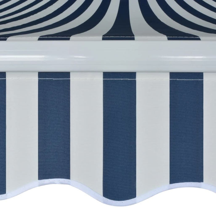 Copertină pliabilă acționată manual, 500 cm, albastru și alb - WALTI WALTI