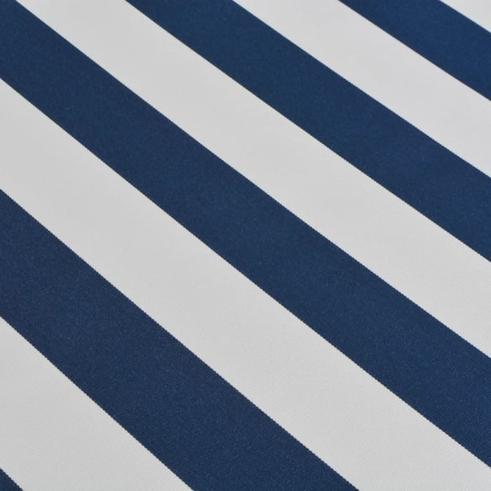 Copertină pliabilă acționată manual, 500 cm, albastru și alb - WALTI WALTI