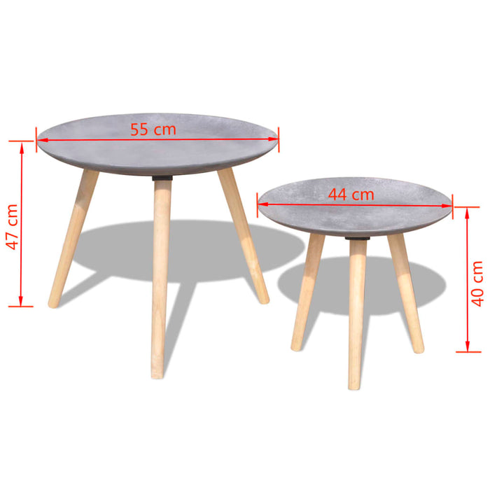 Set măsuțe de cafea, 2 piese, 55 și 44 cm, gri - WALTI WALTI