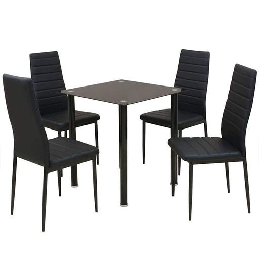 Set masă și scaune de bucătărie, negru, 5 piese - WALTI WALTI