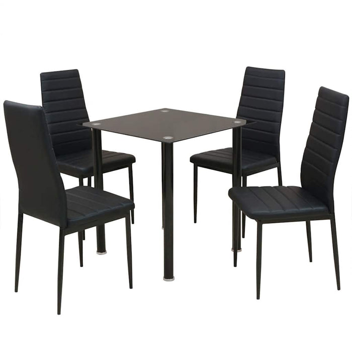 Set masă și scaune de bucătărie, negru, 5 piese - WALTI WALTI