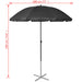 Șezlonguri de plajă cu umbrelă, negru, aluminiu - WALTI WALTI