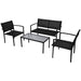Set mobilier de grădină, 4 piese, negru, textilenă - WALTI WALTI
