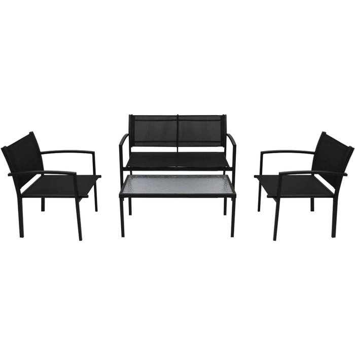 Set mobilier de grădină, 4 piese, negru, textilenă - WALTI WALTI