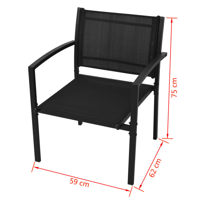 Set mobilier de grădină, 4 piese, negru, textilenă - WALTI WALTI