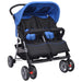 Cărucior dublu din oțel, albastru și negru - WALTI WALTI