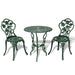 Set mobilier de bistro, 3 piese, verde, aluminiu turnat - WALTI WALTI