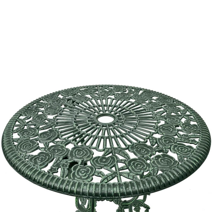Set mobilier de bistro, 3 piese, verde, aluminiu turnat - WALTI WALTI