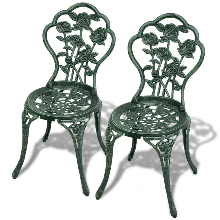 Set mobilier de bistro, 3 piese, verde, aluminiu turnat - WALTI WALTI