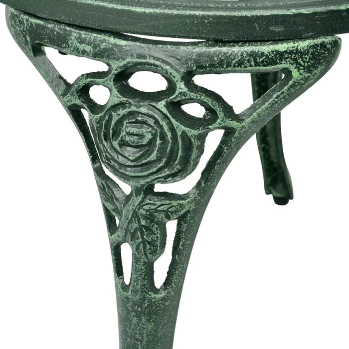 Set mobilier de bistro, 3 piese, verde, aluminiu turnat - WALTI WALTI
