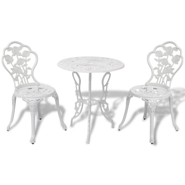 Set mobilier bistro, 3 piese, alb, aluminiu turnat - WALTI WALTI