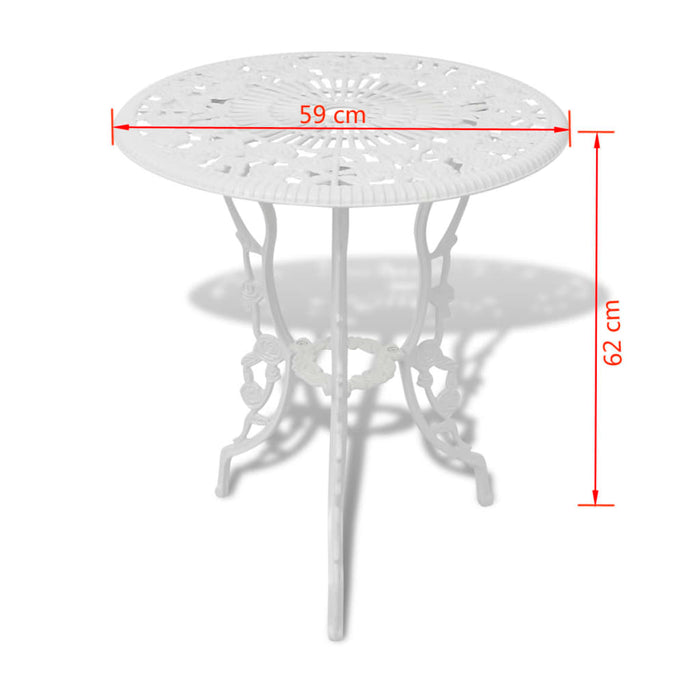Set mobilier bistro, 3 piese, alb, aluminiu turnat - WALTI WALTI