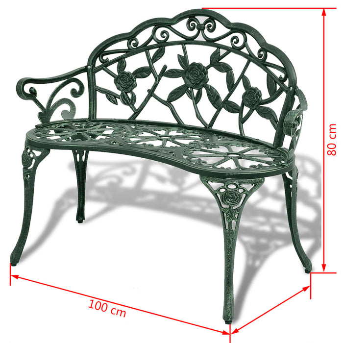 Bancă de grădină, verde, 100 cm, aluminiu turnat - WALTI WALTI