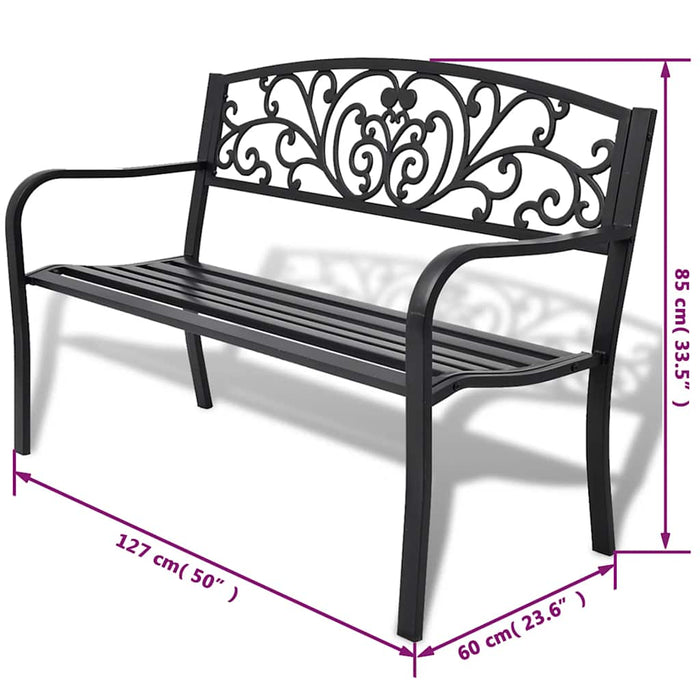 Bancă de grădină, negru, 127 cm, fontă WALTI